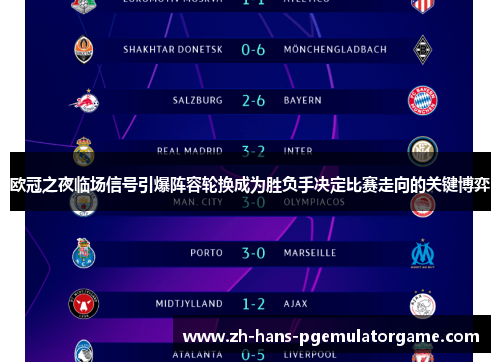 欧冠之夜临场信号引爆阵容轮换成为胜负手决定比赛走向的关键博弈 欧冠之夜临场信号引爆阵容轮换成为胜负手决定比赛走向的关键博弈